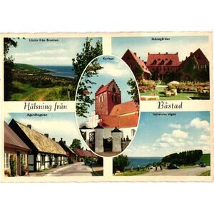 Halsning fran Bastad Postcard Unposted